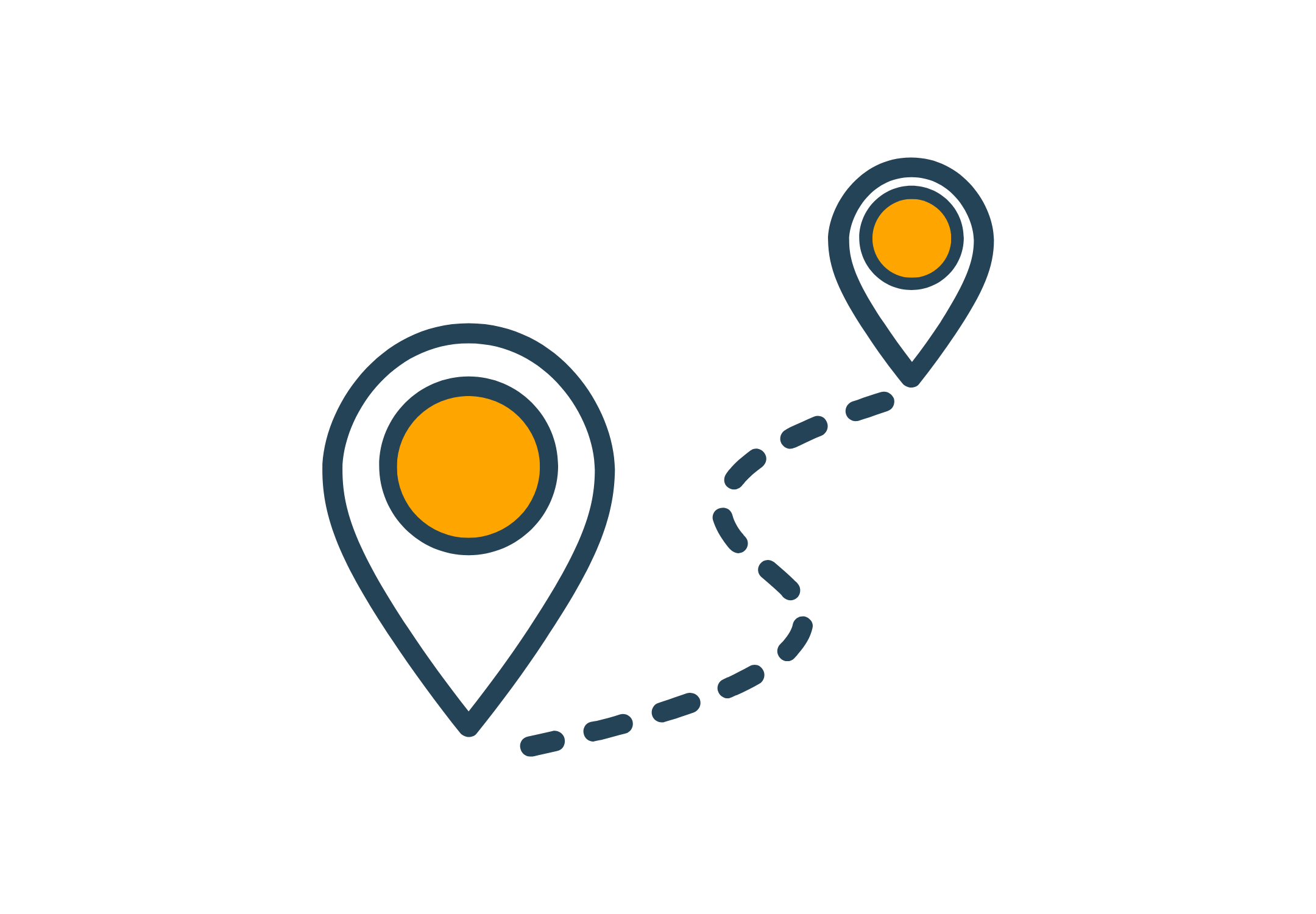 Icon of two pin points with the journey